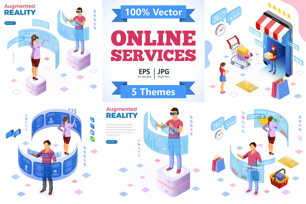 Online Technologies Isometric, a Person Illustration by TAlex (Photo 1 of 6)