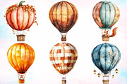 Autumn Hot Air Balloon Clipart PNG, an Illustration by Canvas Craft (Thumbnail 3 of 3)