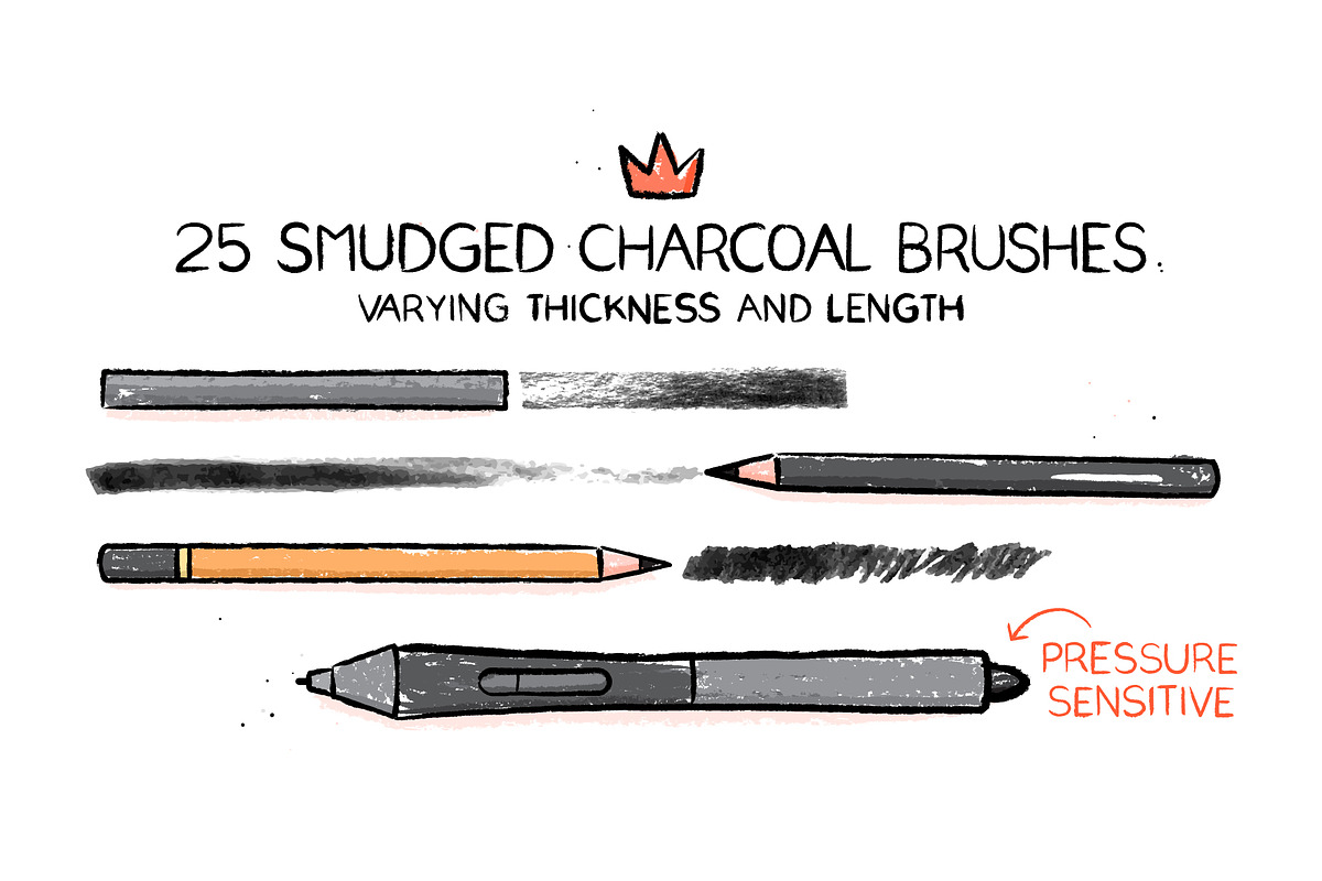 Hand Drawn Charcoal Brushes, a Brush Add-On by Side Project (Photo 3 of 6)
