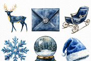 Watercolor Navy Christmas Clipart, an Illustration by Craft Nest (Thumbnail 4 of 6)
