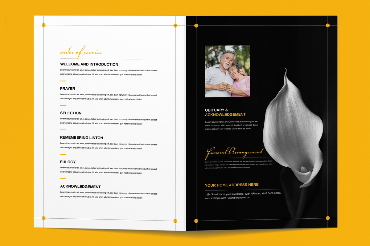 Minimal Funeral Program Layout preview 3