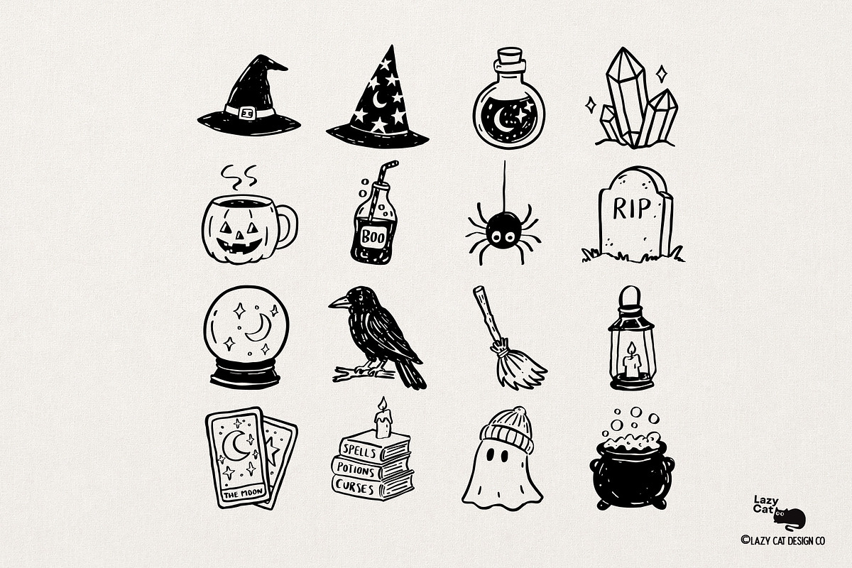 Halloween Hand-Drawn Doodles, an Object Graphic by Lazy Cat (Photo 6 of 7)