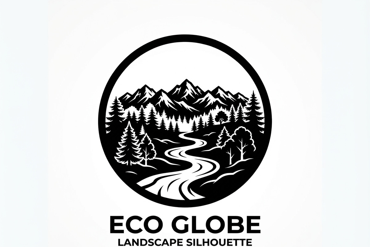 60 Eco Globe Landscape Silhouette, a Technology Illustration by Amazin_art (Photo 17 of 29)