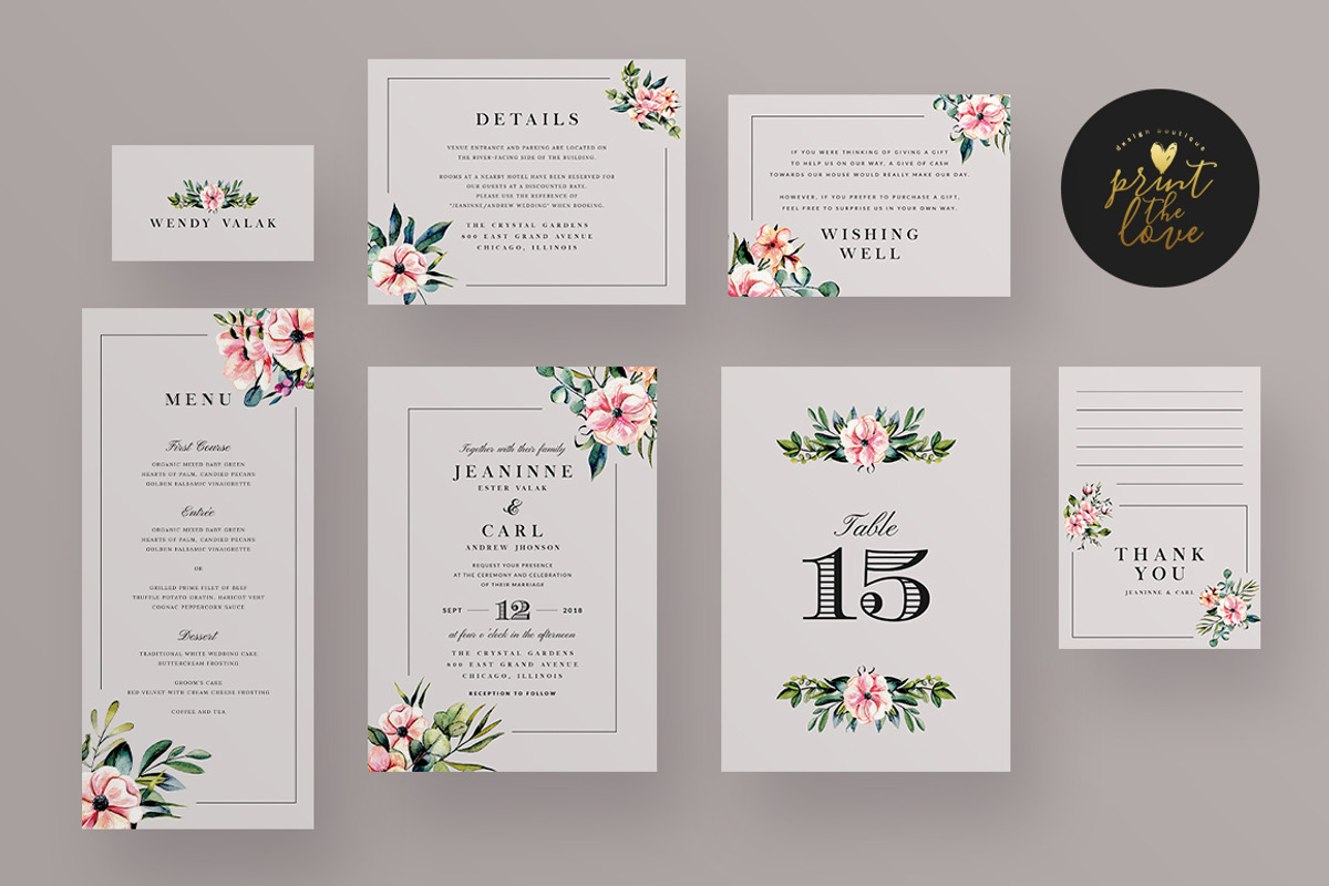 Wedding Invitation Suite - Jeaninne, an Invitation Template by Print The Love Boutique (Photo 9 of 12)