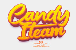 Candy Iteam 3D Editable Text Effect