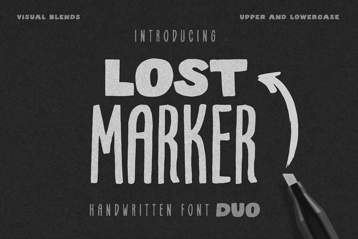 Lost Marker - Handwritten Font Duo, a Handwritten Font by Visual Blends (Photo 1 of 5)