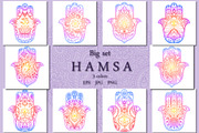 Big set of HAMSA, a Decorative Illustration by Katika Shop (Thumbnail 3 of 7)