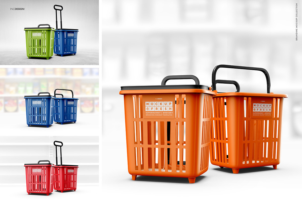 Basket Trolley Branding Mockup, a Product Mockup by INCDesign (Photo 4 of 12)