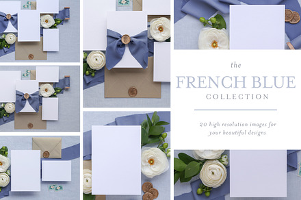 French Blue - Invite Mock Up Bundle