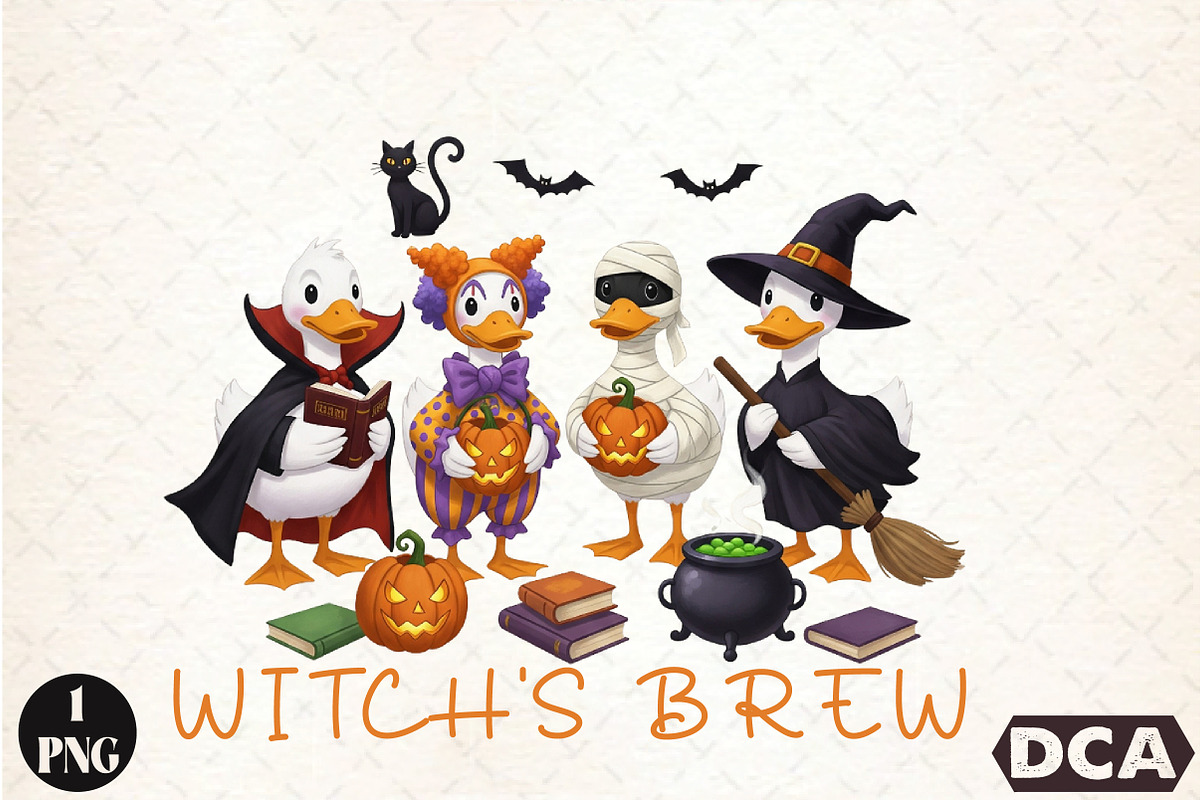 Honk Trick or Treat,Spooky Goose Png, an Illustration by DreamCafeArt (Photo 1 of 7)