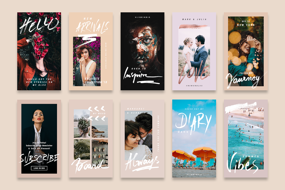 Rose Gold Instagram Stories Pack, a Social Media Template by SilverStag Type Foundry (Photo 7 of 18)