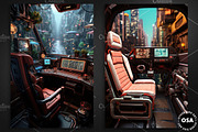 Cyberpunk Vehicle Interior Poster, a Background Graphic by Other Side Art (Thumbnail 2 of 5)