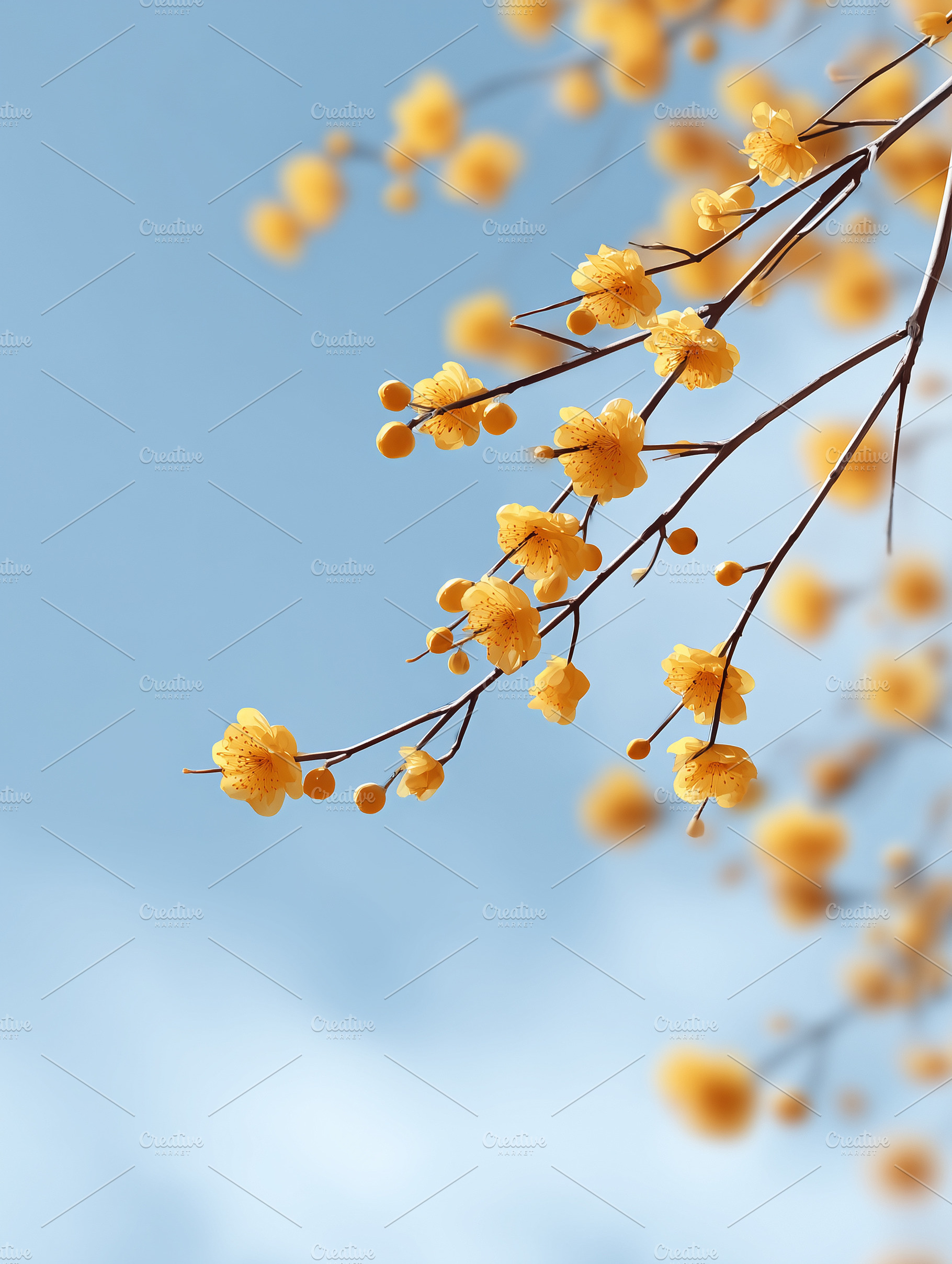 Yellow blossoms on delicate branches, a Nature Photo by MistyDay