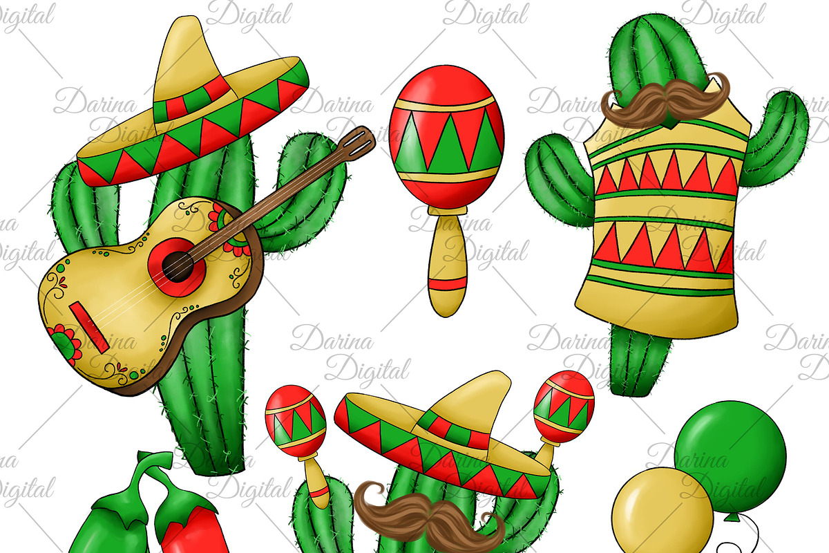 Cinco de mayo clipart, an Illustration by DarinaDigital (Photo 3 of 7)