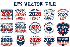 Father's Day 2026 Badge EPS Bundle, an Object Graphic by NH graphic