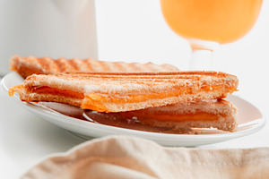 freshly grilled ham and cheese sandwich, a Photo by Nito