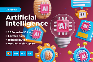 Artificial Intelligence 3D Icon