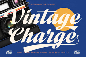 Vintage Charge Bold Retro Script, a Script Font by timelesstype.co
