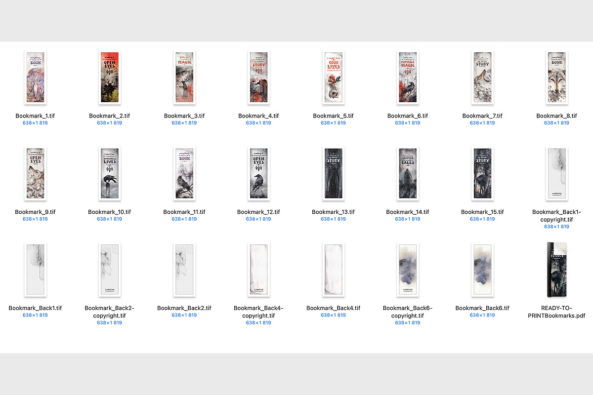 15 PRINTABLE Dark Fantasy Bookmarks, a Stationery Template by Lumitar (Photo 5 of 5)