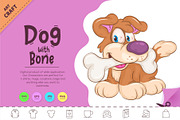 Cartoon Dog with Bone. Clipart., an Animal Illustration by KENO Mascots (Thumbnail 1 of 3)