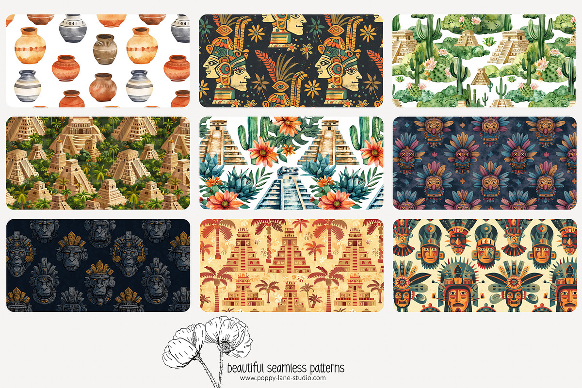 80 Maya & Aztec seamless pattern, a Pattern Graphic by Poppy Lane Studio (Photo 9 of 11)