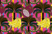 Banana Watermelon Dragon Fruit, a Pattern Graphic by NayaChu (Thumbnail 2 of 9)