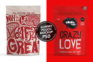 Gummy Pouch Mockup Matte Stand-Up, a Packaging Mockup by LESZ Design