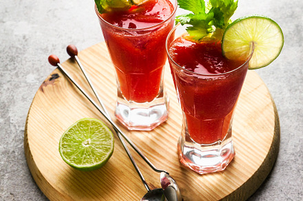 Cocktail bloody mary with ice in gla featuring mary, bloody, and cocktail, a Food & Drink Photo by IriGri