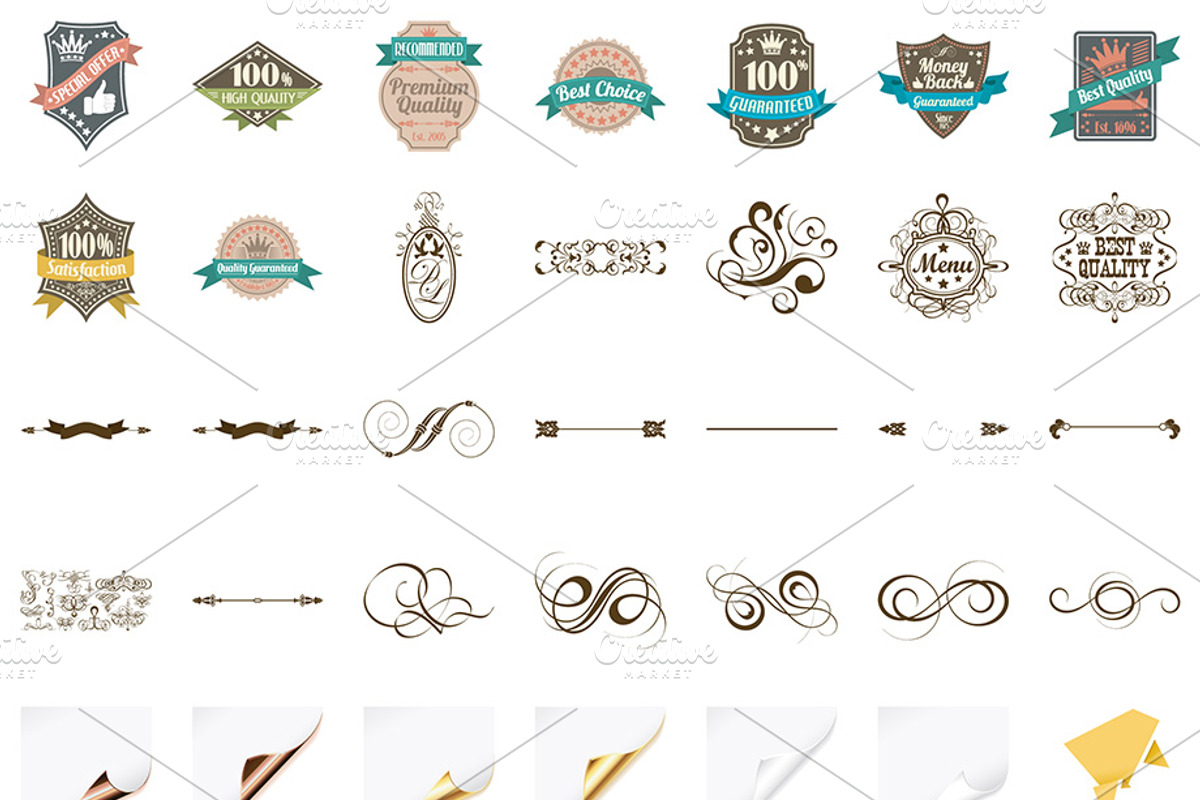 Bundle Labels, Stamps, Calligraphic, a Decorative Illustration by TAlex (Photo 2 of 7)