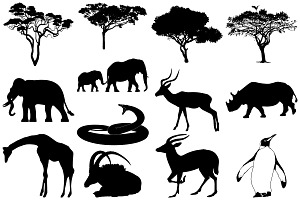 Wild/African Animal Silhouettes