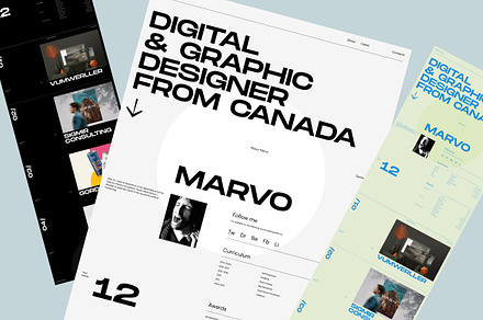 Marvo — Portfolio Figma Template, a Landing Page Template by Spartak Vee