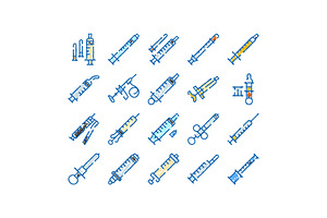 Medical syringe injection tools, an Object Graphic by pikepicture