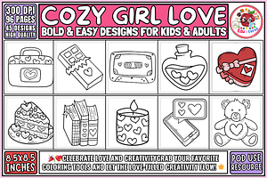Cozy Girl Love Coloring Pages
