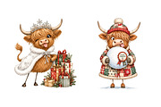 Christmas Highland Cow PNG, a Seasonal Illustration by Nicolle's Colorful Art (Thumbnail 6 of 6)
