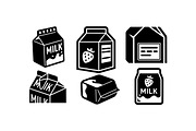 Retro Milk Carton Icons, an Illustration by designvectx (Thumbnail 1 of 3)