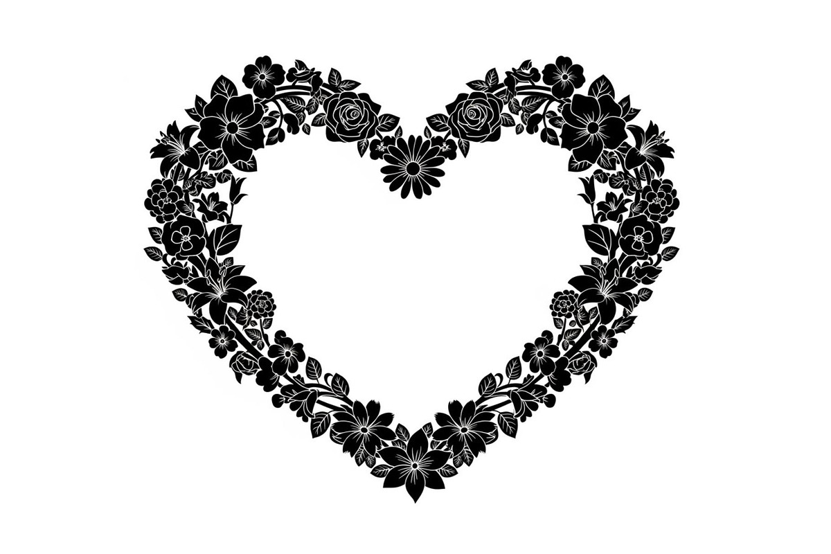 Floral Heart Frame Silhouette Pack, an Illustration by Artivon (Photo 49 of 49)