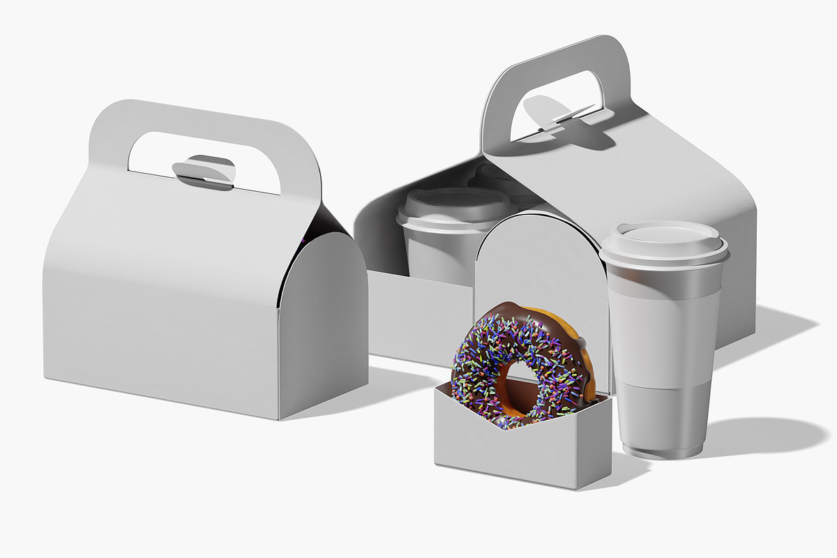 Donut Box Branding Mockup, a Packaging Mockup by Permadi Creative (Photo 4 of 5)