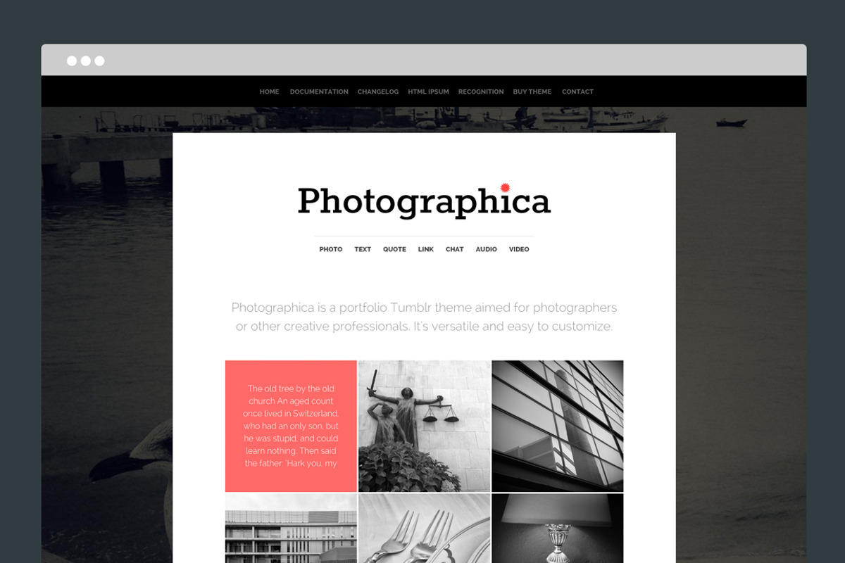 Photographica Tumblr Theme, a Websites & App Template by Themelantic (Photo 2 of 5)