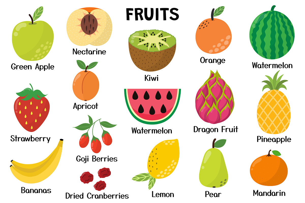 Fruits and Vegetables Clipart Bundle, an Object Graphic by Gulnara Sabirova (Photo 8 of 35)