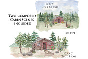 Cabin Clipart Set, an Illustration by Graphic Blue Bird (Thumbnail 4 of 4)