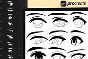 100 Procreate Eyes Male Stamps, a Brush Add-On by DrawingStoryShop (Thumbnail 2 of 5)