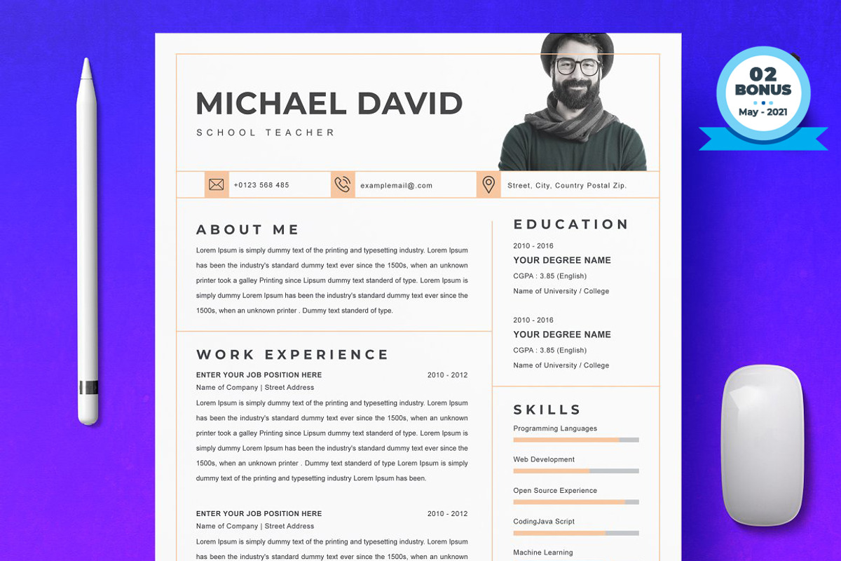 Resume/CV Bundle | 200+ for $29, a Resume Template by ResumeInventor (Photo 173 of 207)