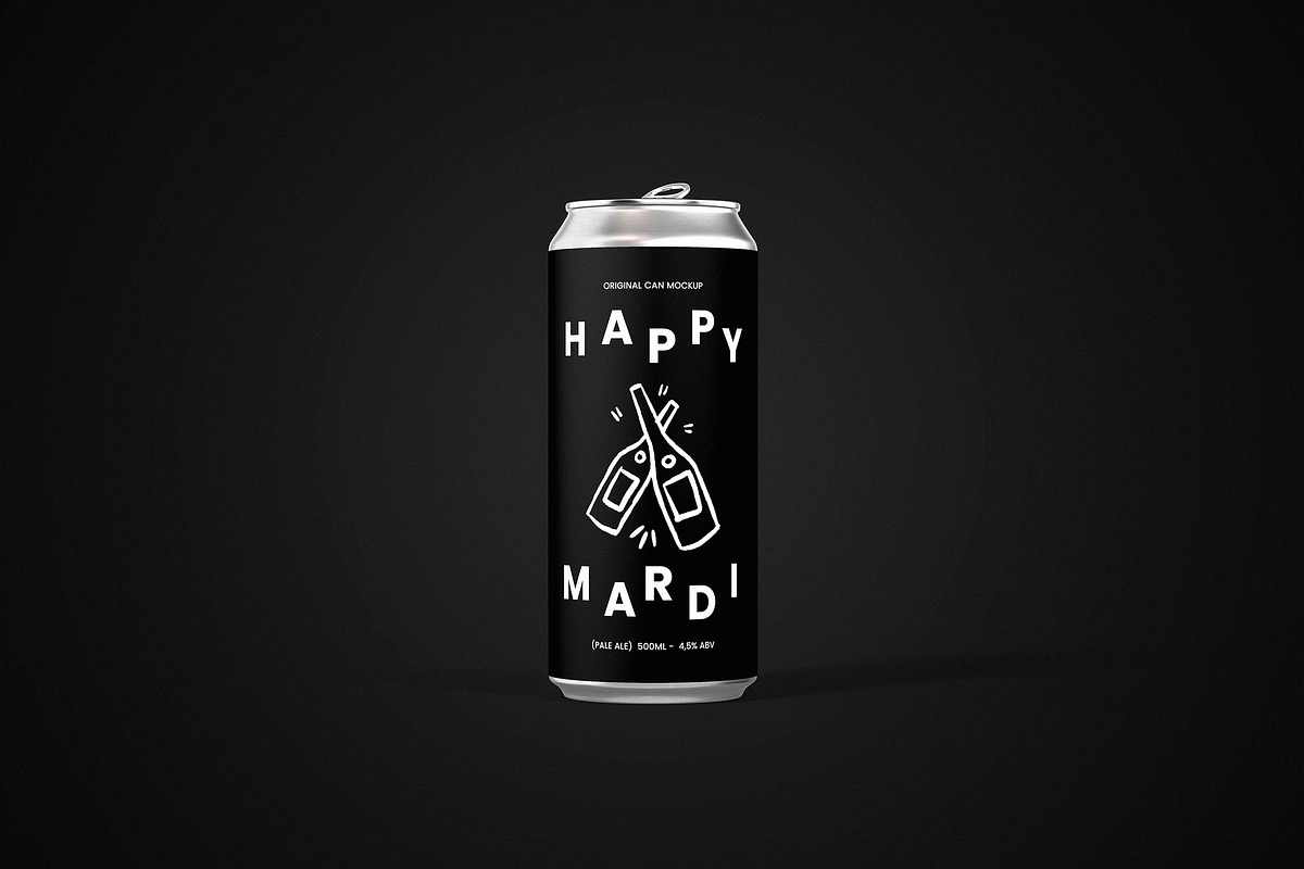 500 ML Can Mockup, a Packaging Mockup by Design Squad (Photo 6 of 6)
