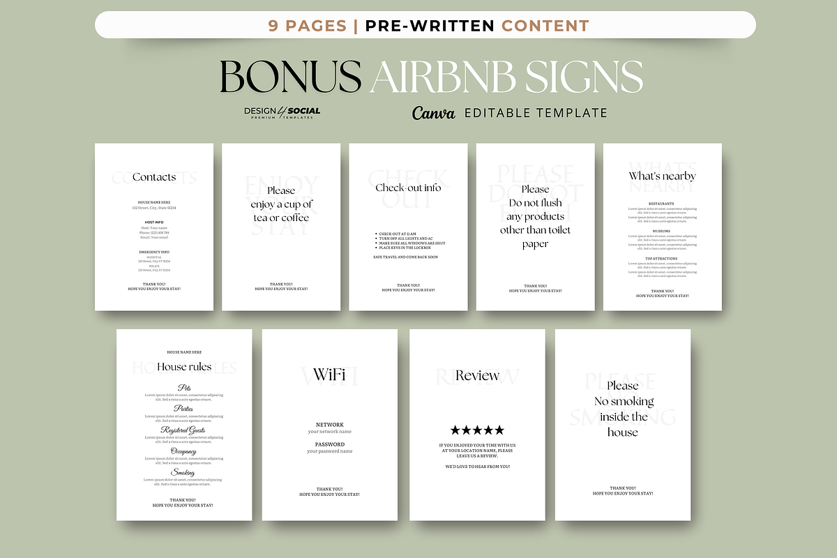 Airbnb Welcome Book Template, a Presentation Template by design4social (Photo 9 of 9)