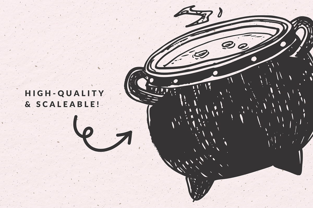 Mystical Clipart, Witchy Doodles, a Seasonal Illustration by The October Creative (Photo 3 of 5)