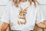 Watercolor Floral White Bunny, an Illustration by DreamCafeArt (Thumbnail 2 of 7)