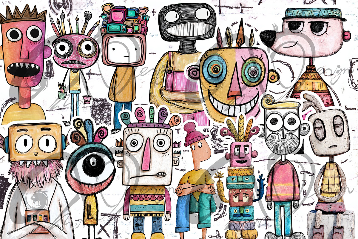 Doodle Planet: Funky creature Faces, an Animal Illustration by NiiiNArt (Photo 3 of 8)