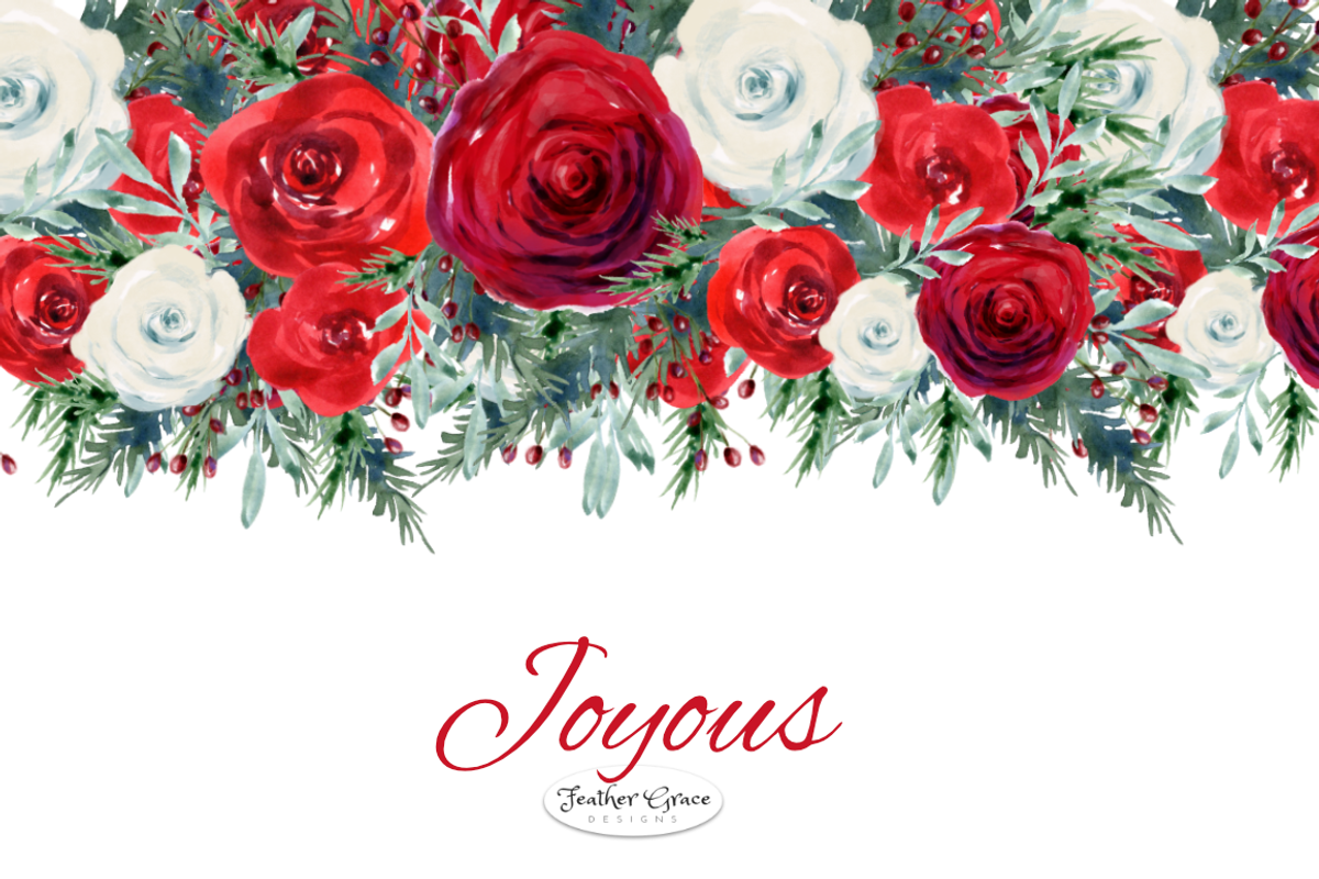 Red Watercolor Flowers & Wreaths, an Illustration by Feather Grace Designs (Photo 15 of 15)