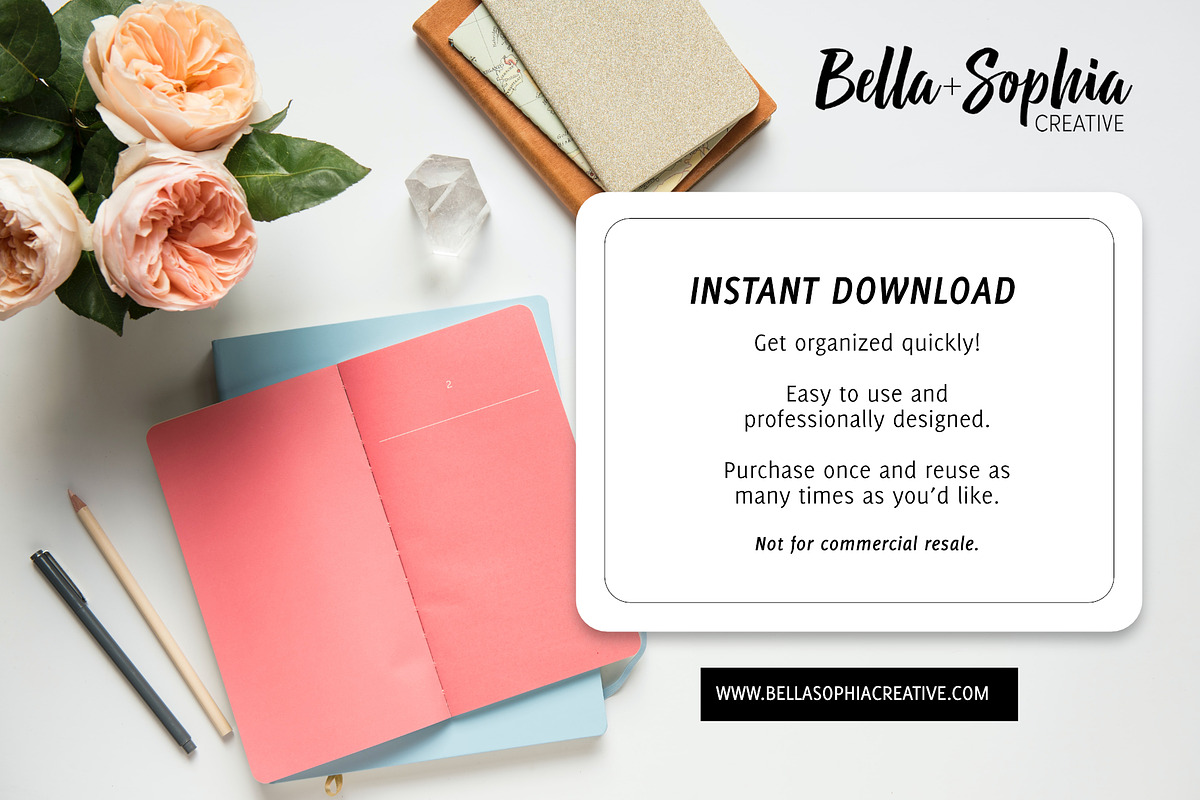 Printable Social Media Planner, a Stationery Template by Bella+Sophia Creative (Photo 4 of 4)