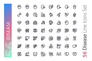 Disease Line Icons Set, an Outline Icon by Voysla's Shop (Thumbnail 2 of 4)